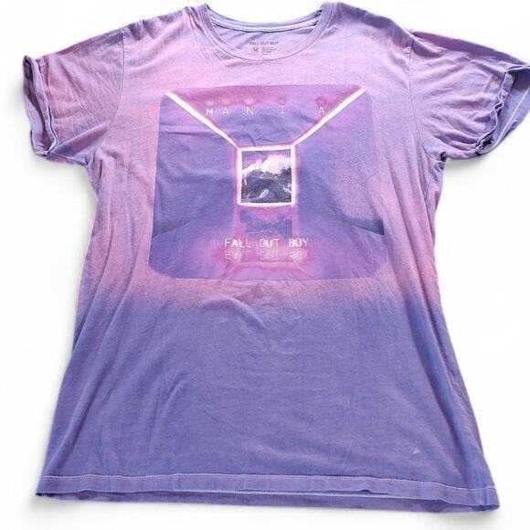 Fall Out Boy MANIA Tour Album‎ T-Shirt Pop Punk Emo Concert Tee Purple Ombre M - Picture 3 of 7